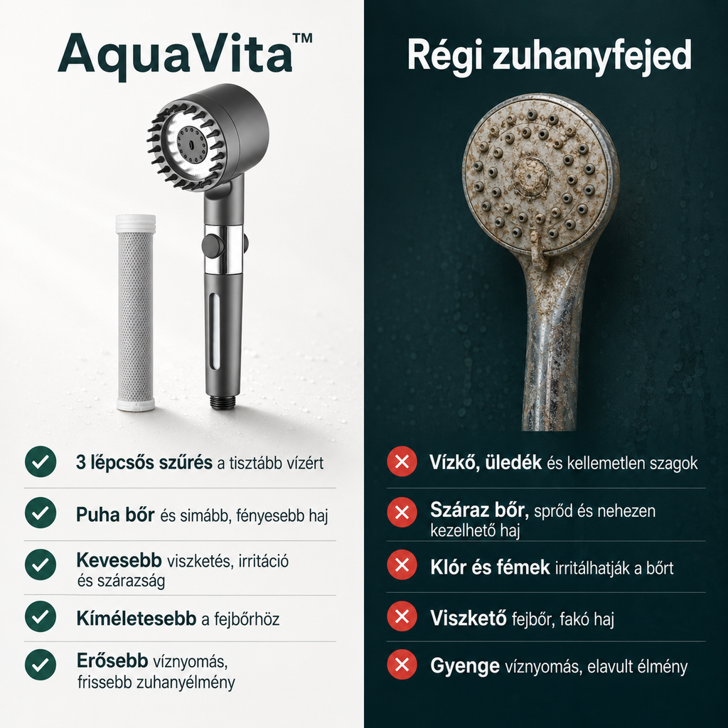 Mentsd meg a bőröd, a hajad és az egészséged a katasztrófától az AquaVita Oasis™-szal! (+1 extra szűrő ajándékba ma)