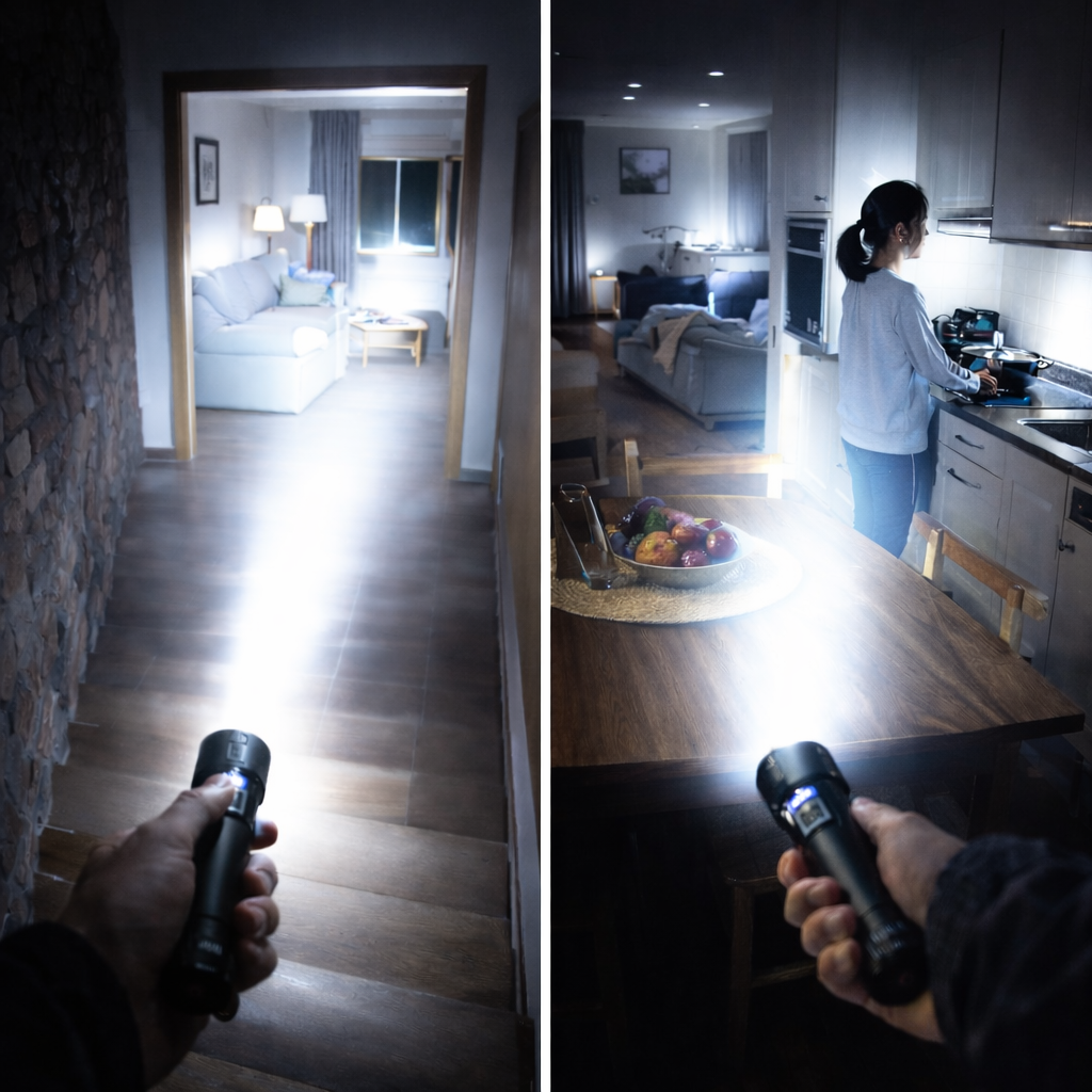 TitanLux™ professzionális taktikai LED-lámpakészlet – Szupererős, nagy hatótávolságú világítás áramszünethez, autós vészhelyzetekhez, kempingezéshez, horgászathoz, túrázáshoz és otthoni használatra