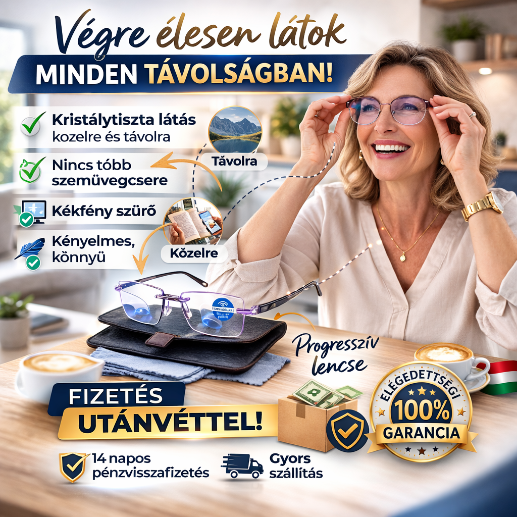 Ray™ Intelligens Multifunkciós Szemüveg: Éles Látás Közelre és Távolra Egyben | UV és Kékfény Szűrő + AJÁNDÉK Bőr Tok | 30 Napos Garancia