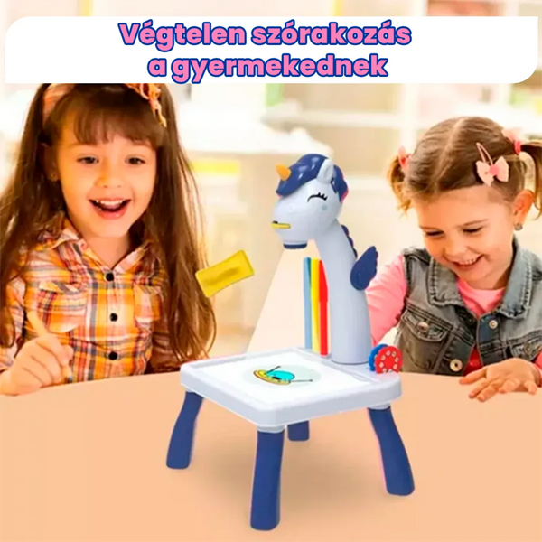 Csodálatos Teljes Készlet: GlowArt™ LED Projektoros Tanulóasztal – Fejleszd a neuronokat és felejtsd el a mobilt! (2026-os Trend) + 12 AJÁNDÉK filctoll és füzet