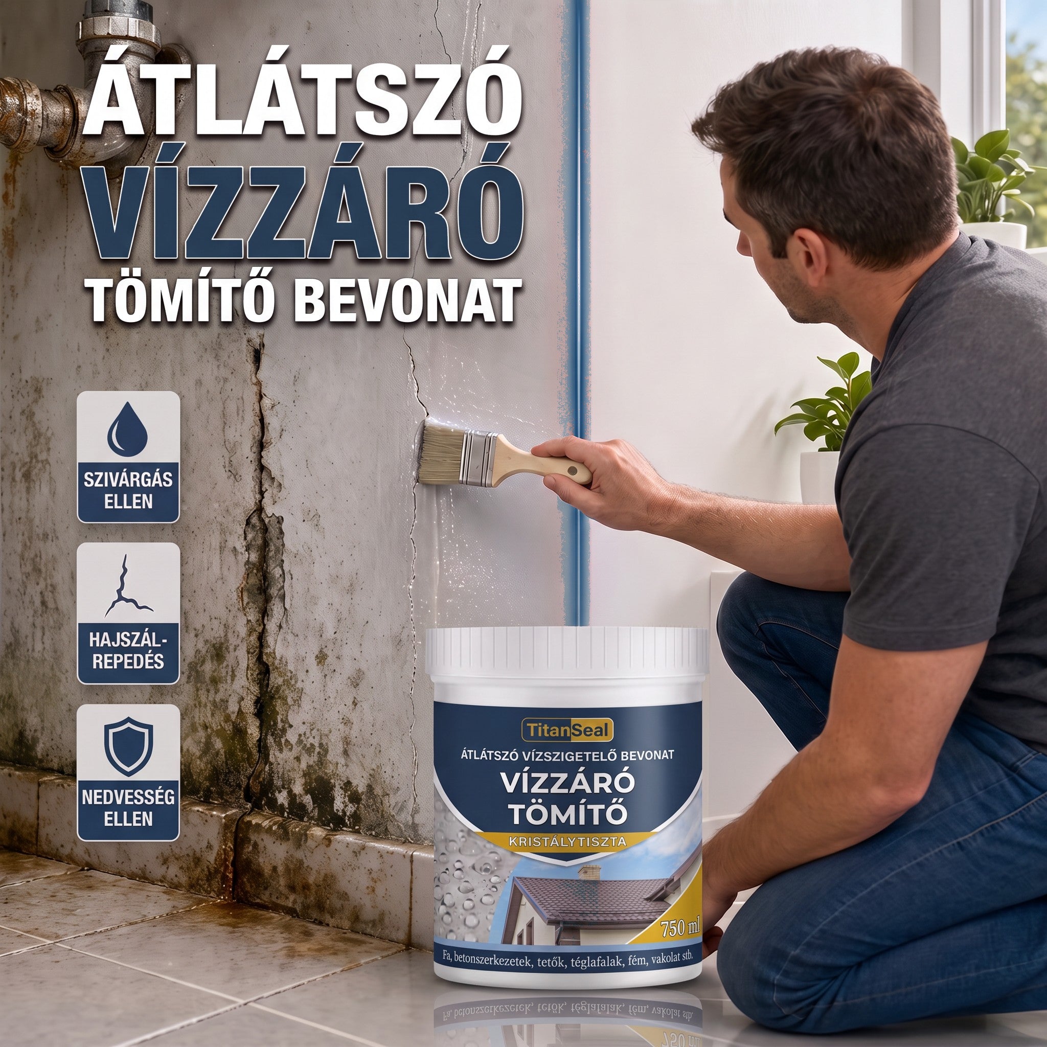 TitanSeal – átlátszó vízzáró tömítő bevonat
