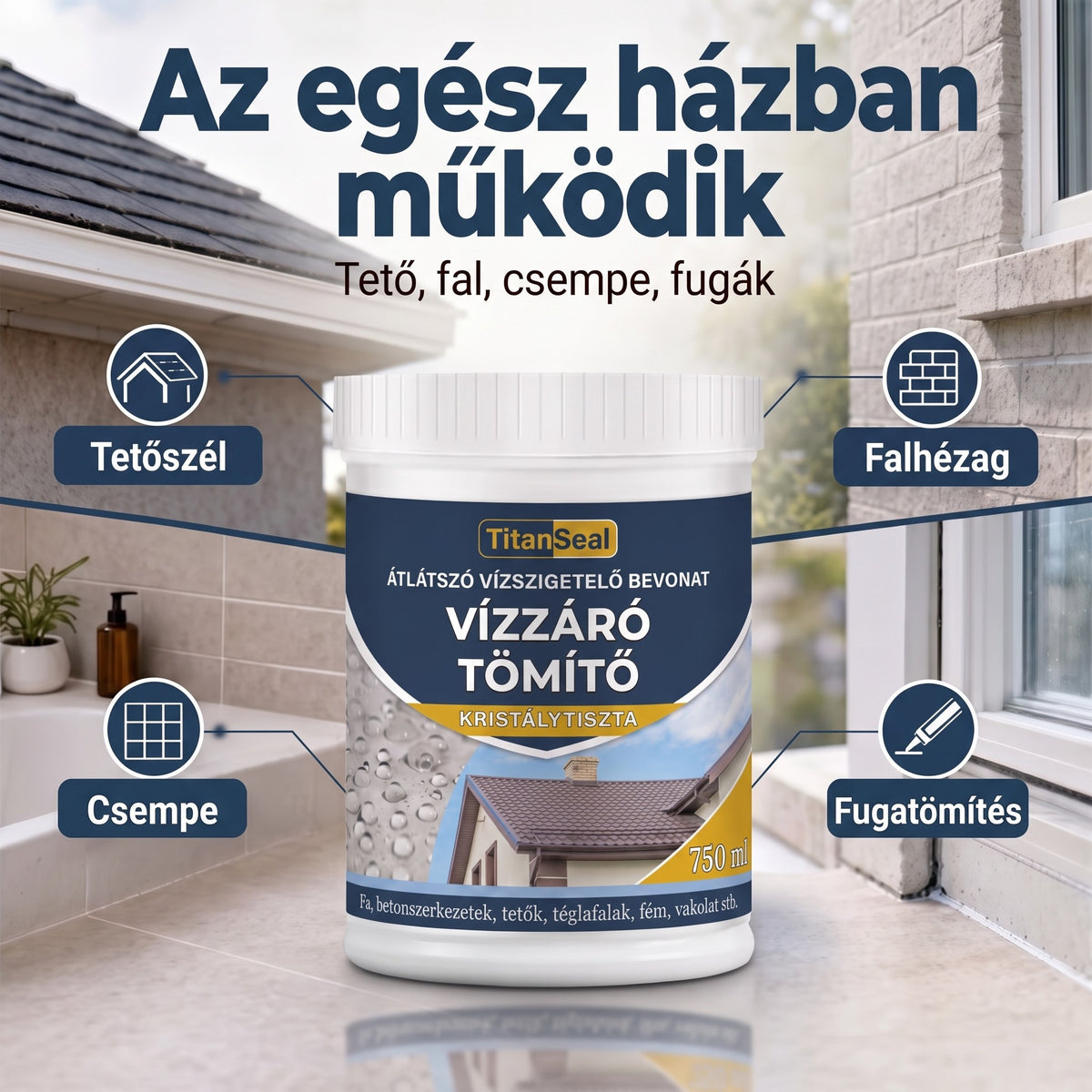 TitanSeal – az egész házban működik: tető, fal, csempe, fugák